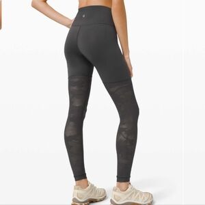 LULULEMON Sheer Will High Rise Tight 28" Camo Graphite Grey